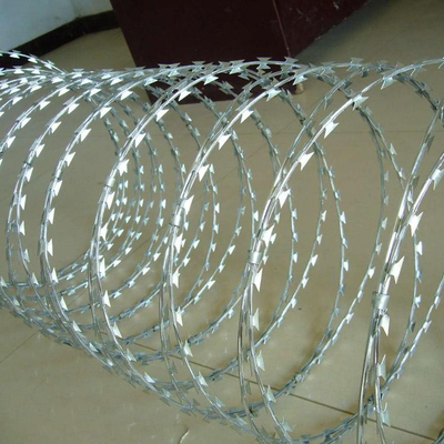 hot dipped Anti Intrusion Concertina Razor Barbed Wire For Fence Waterproof