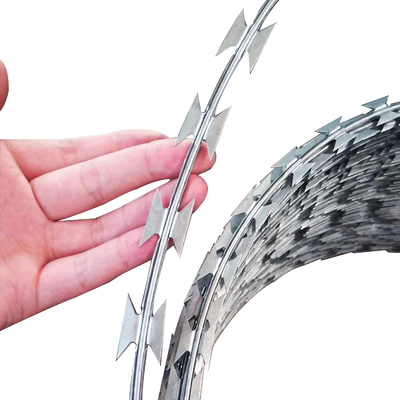 hot dipped Anti Intrusion Concertina Razor Barbed Wire For Fence Waterproof
