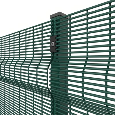 High Security Green Clearvu Anti Climb Fence panels galvanized 358 Iron Garden Mesh fence 358 fence