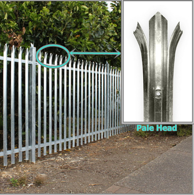 Hot dipped galvanized D Section Pale Metal Palisade Fencing Aluminium For Farm
